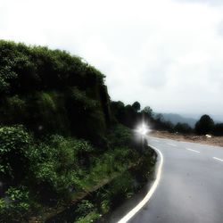 Road amidst plants against sky