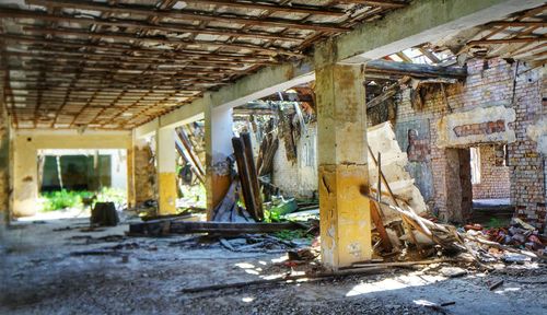 Interior of abandoned building