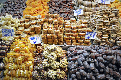 Various fruits for sale at market stall