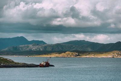 Scenic view of lake against mountains