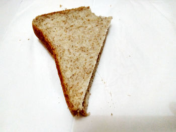 High angle view of bread on plate