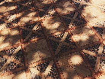Full frame shot of patterned glass ceiling