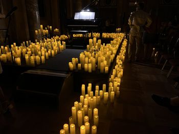 Close-up of illuminated candles