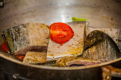 Close-up of served food