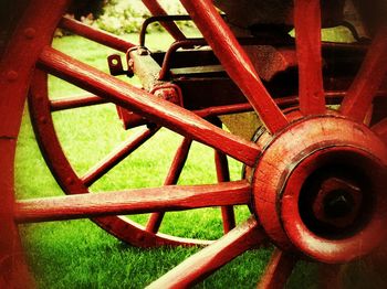 Close-up of rusty wheel