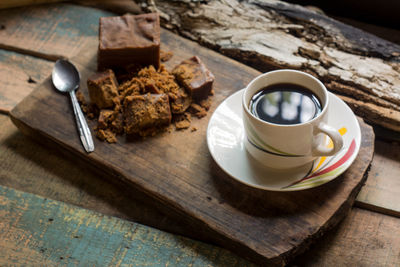 Close-up of coffee on table