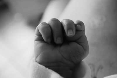 Close-up of baby hand