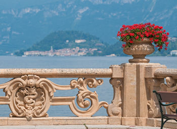 Beautiful balcony and view of lake como, italy.