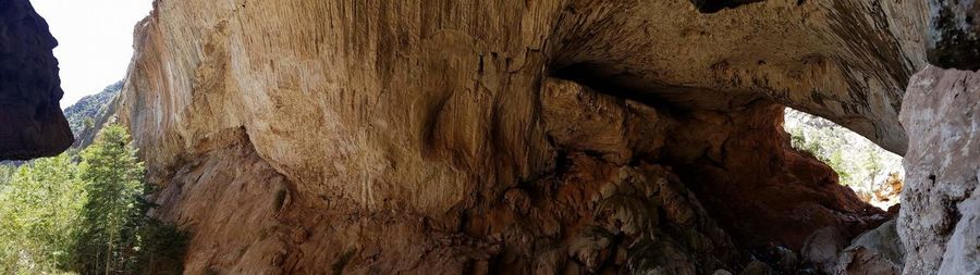 Low angle view of rock formation