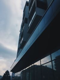 Low angle view of modern building against sky