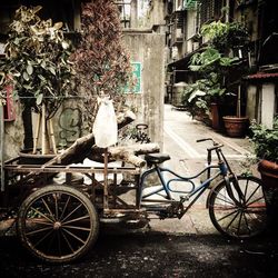 Bicycles parked on bicycle