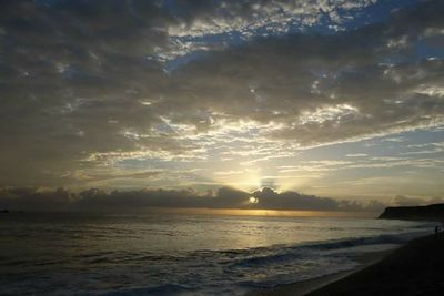 Scenic view of sunset over sea