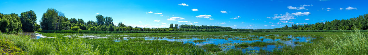 Panoramic view of lake against sky