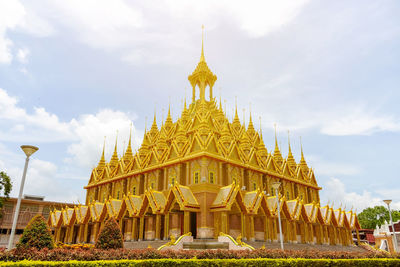 Low angle view of temple against sky