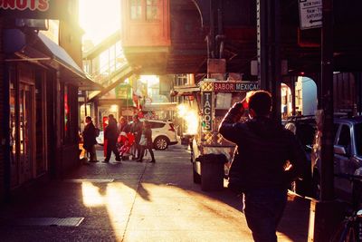 Men in city street