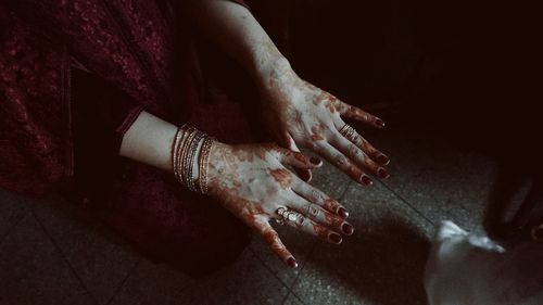 Close-up of woman's hands