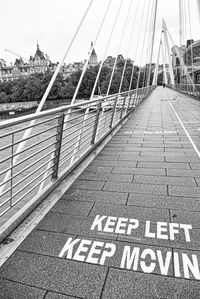 Covid-19 marking on golden jubilee bridge,london