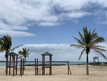 Scenic view of beach against sky on isabela island galapagos 