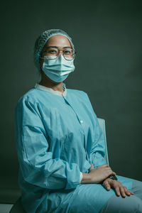 Portrait of a young man wearing mask