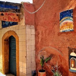 Graffiti on brick wall