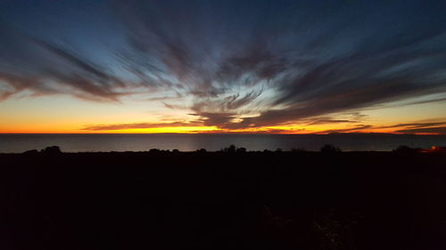 Scenic view of sea at sunset