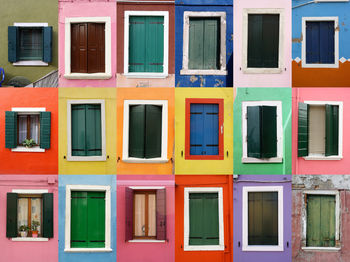 Full frame shot of multi colored building