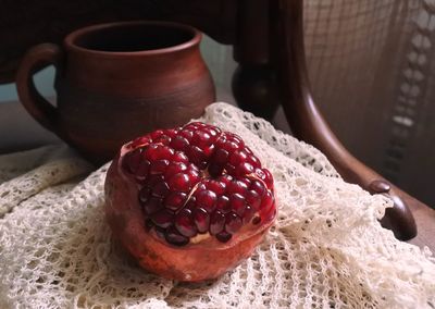 Close-up of strawberry on table