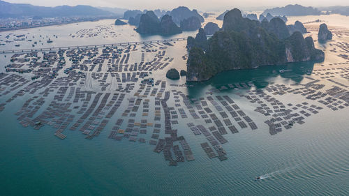 High angle view of beach