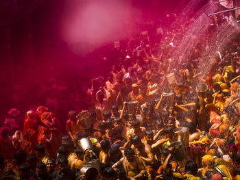 Indian people celebrating festival of colors holi