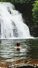 Scenic view of waterfall