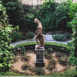 View of fountain in park