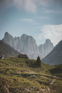 Scenic view of mountains against sky