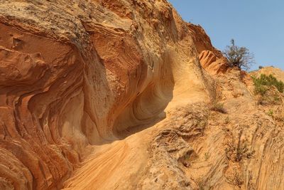 Close up of colorful rock formations in dinosaur national monument in utah