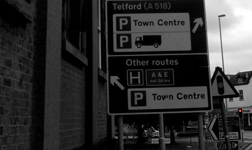 Low angle view of sign board