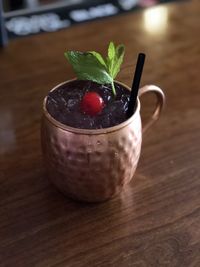 Close-up of drink on table