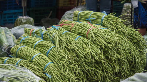 Close-up of green for sale in market