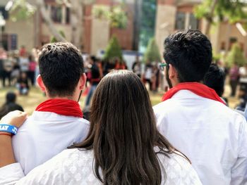 Rear view of people
