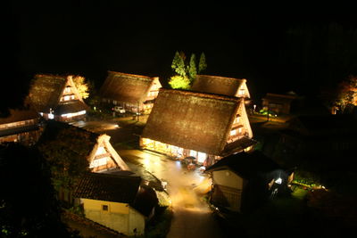 Illuminated lights at night