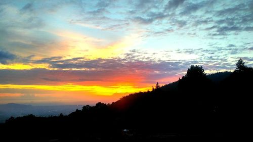 Scenic view of dramatic sky during sunset