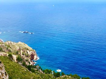 High angle view of sea shore