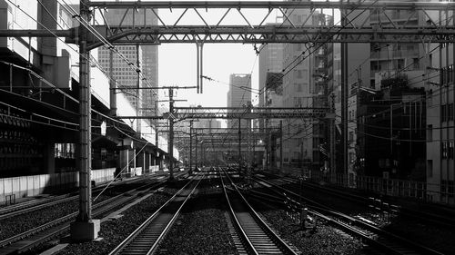 Railway tracks against sky