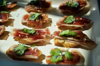 Close-up of food served on plate