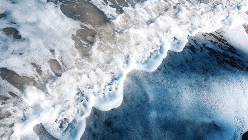 Close-up of frozen water