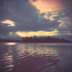 View of calm sea at sunset