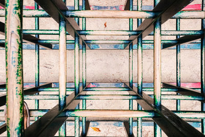 Directly below shot of staircase in old building