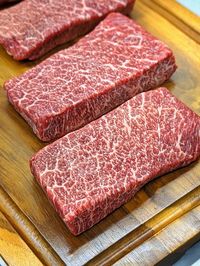 Australian wagyu zabuton steak with excellent marbling.