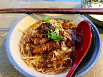 Close-up of meal served in bowl