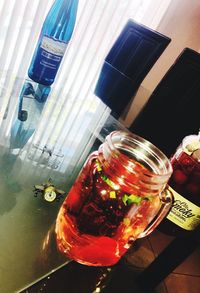 Close-up of drink in glass on table