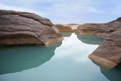 Sam pan bok, grand canyon in thailand, mekhong river at ubon ratchathani, thailand.