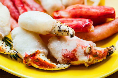 Close-up of seafood in plate